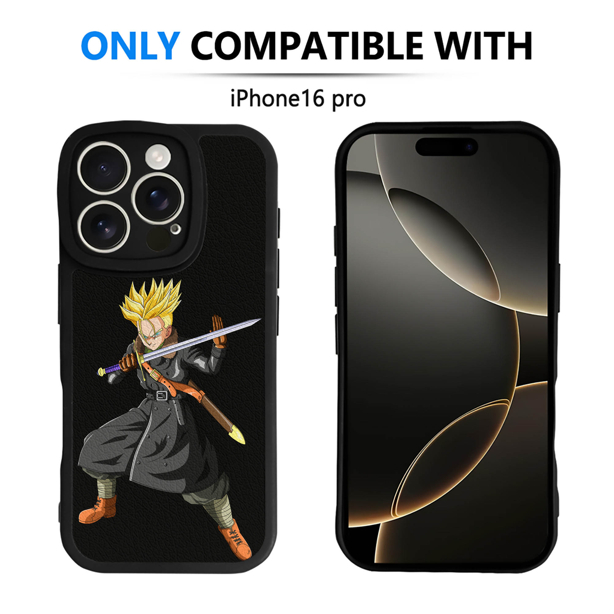 （画像用） ドラゴンボール トランクス（Torankusu）DRAGON BALL Trunks 【iPhone 16シリーズ対応】シリコンスマホケース（レザー調） 材質：シリコン
